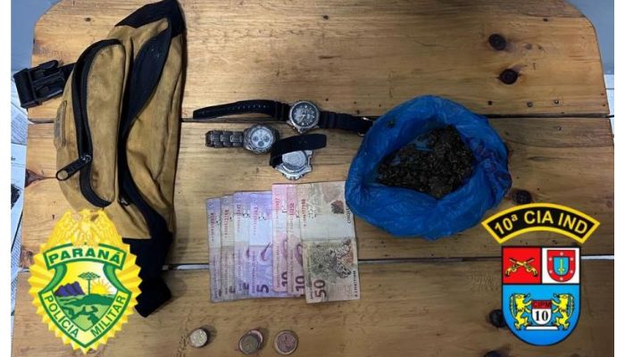 Laranjeiras - Homem é preso com pacote de maconha em estrada rural 